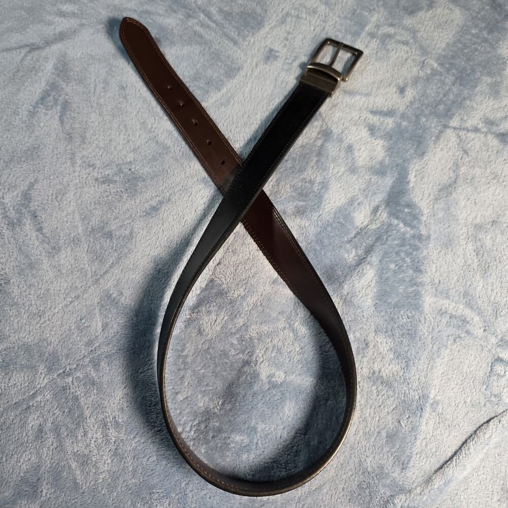 Genuine Dickies Reversible Belt Black Brown Logo Buckle NWOT Fits 29–35